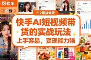 快手ai短视频带货的实战玩法，上手容易，变现能力强-KJ分享
