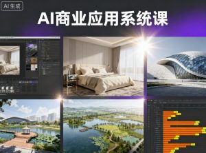 AI商业应用系统课,室内-软装-建筑-景观,智能设计+效果图+动画画实战-KJ分享