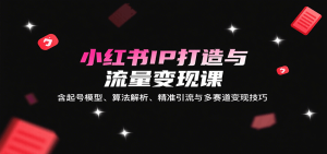 小红书IP打造与流量变现课:含起号模型、算法解析、精准引流与多赛道变现技巧-KJ分享