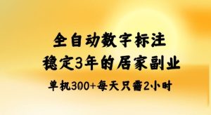 全自动数字标注,稳定3年的蓝海项目,居家也能矩阵开干的副业,单机日入3张+-KJ分享