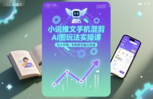 小说推文手机混剪AI图玩法实操课，日入可观，手机即可独立完成-KJ分享