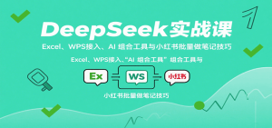 DeepSeek实战课：Excel、WPS接入、AI 组合工具与小红书批量做笔记技巧-KJ分享