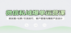 微信私域爆单运营课:朋友圈/社群/引流技巧,客户管理与爆款产品设计-KJ分享