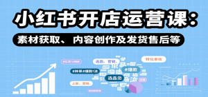 小红书开店运营课:选品、上架、营销、素材获取、内容创作及发货售后等-KJ分享