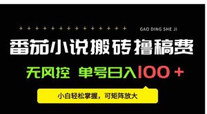 番茄小说创作人搬砖赚稿费,无风控单号日入100+,小白轻松掌握,可矩…-KJ分享