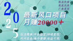 2025广告赛道新风口-月赚2W＋玩法简单，时间自由-KJ分享