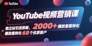 YouTube视频营销课,独立站引流策略,2000+播放量转化68个优质客户-KJ分享
