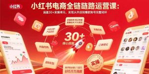 小红书电商全链路运营课：涵盖30+实操单元，实现从开店到爆款账号完整闭环-KJ分享