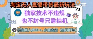 淘宝无人直播带货最新玩法，独家技术不违规，也不封号，只需挂机， 稳…-KJ分享