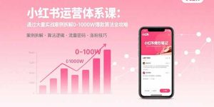 小红书运营体系课：通过大量实战案例拆解0-1000W爆款算法全攻略-KJ分享