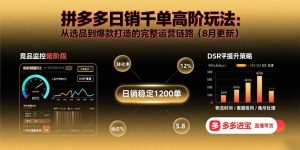 拼多多日销千单高阶玩法:从选品到爆款打造的完整运营链路(8月更新)-KJ分享