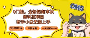 0门槛,全新视频审核黑科技项目,新手小白无脑上手5秒闭眼出单,不限单…-KJ分享