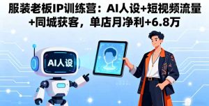 服装老板IP训练营:AI人设+短视频流量+同城获客,单店月净利+6.8万-KJ分享