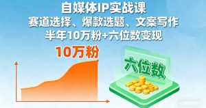 自媒体IP实战课,赛道选择、爆款选题、文案写作,半年10万粉+六位数变现-KJ分享