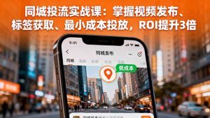 同城投流实战课：掌握视频发布、标签获取、最小成本投放，ROI提升3倍-KJ分享