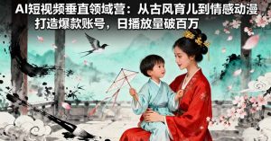 AI短视频垂直领域营:从古风育儿到情感动漫,打造爆款账号,日播放量破百万-KJ分享