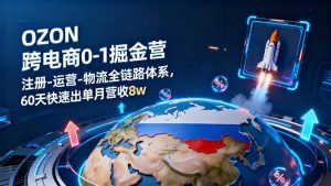 OZON跨境电商0-1掘金营:注册-运营-物流全链路体系,60天快速出单月营收8w-KJ分享
