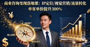 商业咨询变现落地课：IP定位/视觉营销/流量转化，单客单价提升300%-KJ分享