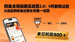 闲鱼变现课3.0：掌握链接优化、流量提升、商业变现，单日利润800+-KJ分享