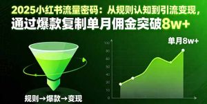 2025小红书流量密码:从规则认知到引流变现,通过爆款复制单月佣金突破8w+-KJ分享