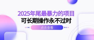 2025年尾最暴力的项目可长期操作永不过时-KJ分享