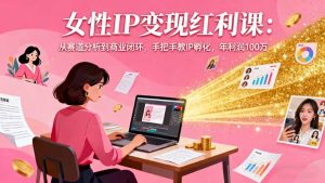 女性IP变现红利课:从赛道分析到商业闭环,手把手教IP孵化,年利润100万-KJ分享