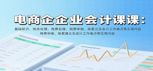 电商企业会计课:基础知识、账务处理、税费申报、账套建立及会计工作难点等实用内容-KJ分享
