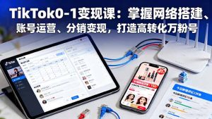 TikTok0-1变现课:掌握网络搭建、账号运营、分销变现,打造高转化万粉号-KJ分享