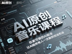 AI原创音乐课程，在家可做的Ai副业，让Ai给所有人一次新的创业机会-KJ分享