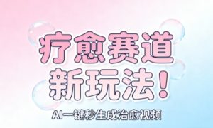 AI+疗愈+一键生成,一分钟一条素材,每天想要多少素材就多少素材,矩阵做,月入1W-KJ分享