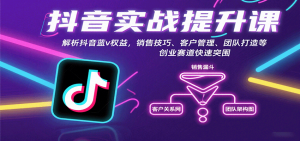 抖音实战提升课：解析抖音蓝v权益，销售技巧、客户管理、团队打造等创业赛道快速突围-KJ分享