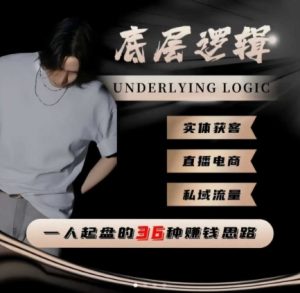 一个人起盘的底层逻辑，私域流量-直播电商-实体获客，一人起盘的36种賺钱思路-KJ分享
