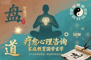 疗愈心理咨询，家庭教育国学玄学，月入50个商业复盘，最底层的商业打法-KJ分享