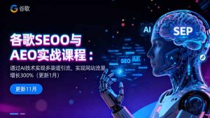 谷歌SEO与AEO实战课程：通过AI技术实现多渠道引流，实现网站流量增长300%-KJ分享