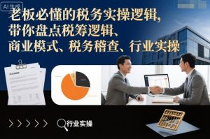 老板必懂的税务实操逻辑,带你盘点税筹逻辑、商业模式、税务稽查、行业实操-KJ分享