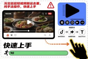 淘宝逛逛短视频搬运去重,纯手法操作,快速上手-KJ分享