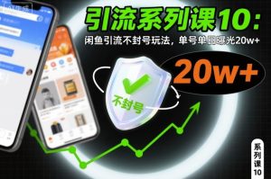 引流系列课10:闲鱼引流不封号玩法,单号单日曝光20w+-KJ分享