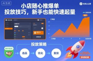 小店随心推爆单投放技巧，新手也能快速起量-KJ分享