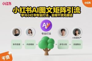 小红书AI图文矩阵引流，学习小红书专业打法，全程干货无废话-KJ分享