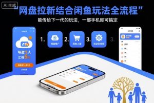 网盘拉新结合闲鱼玩法全流程，能传给下一代的玩法，一部手机即可搞定（附入口渠道以及实操教程）-KJ分享