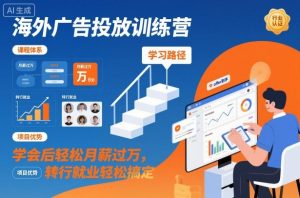 海外广告投放训练营,学会后轻松月薪过万,转行就业轻松搞定-KJ分享