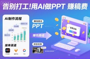 告别打工！用AI做PPT賺稿费，稳定月入1W，提供接单渠道-KJ分享