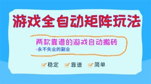 游戏全自动矩阵玩法,日入1000+,永不失业的副业!-KJ分享