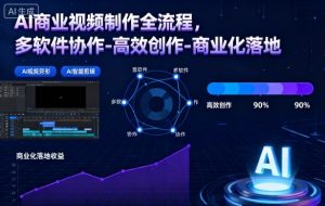 AI商业视频制作全流程,多软件协作-高效创作-商业化落地-KJ分享