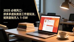 2025 必做风口：拼多多虚拟类目工作室玩法，矩阵复制月入 1-5W-KJ分享