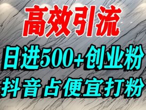 怎么打创业粉?抖音利用占便宜心理引流创业粉,单人日引500+精准流量-KJ分享