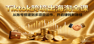 Tiktok跨境出海淘金课,从账号搭建到多项目运作,开启赚钱新路径-KJ分享