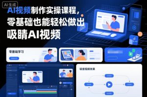 AI视频制作实操课程,零基础也能轻松做出吸睛AI视频-KJ分享