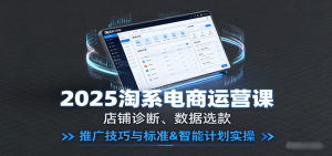 2025淘系电商运营课：店铺诊断、数据选款，推广技巧与标准&智能计划实操-KJ分享