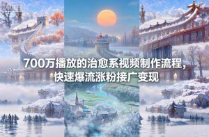 700万播放的治愈系视频制作流程，快速爆流涨粉接广变现-KJ分享